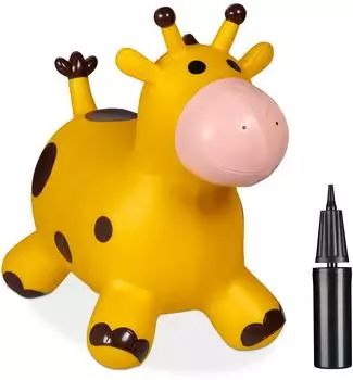 Relaxdays Hüpftier Giraffe, BPA-frei, mit Luftpumpe
