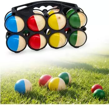 Spetebo Holz Boule Set mit Tragetasche, 8 Kugeln, Kinder (66093)