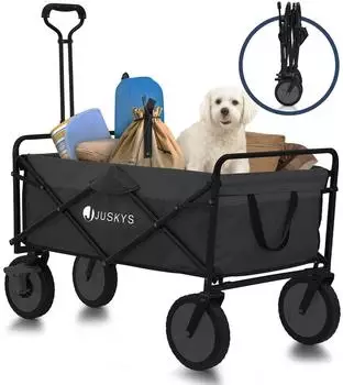 Juskys Bollerwagen faltbar 100kg, schwarz (300913)