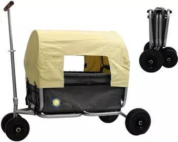 Beachtrekker LiFe faltbarer Bollerwagen mit Feststellbremse und Sonnenverdeck, schwarz (1881)