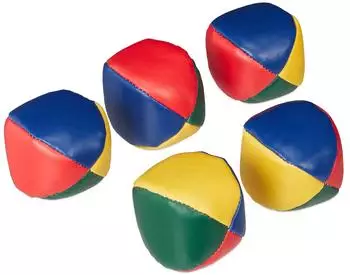 Relaxdays Jonglierb&auml;lle, bunt, 100g, Vinyl, 6,5cm, 5er-Set (10037946)