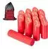 Relaxdays Kubb Wikingerspiel mit Zahlen und Tasche, rot/gold