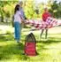 Relaxdays Kubb Wikingerspiel mit Zahlen und Tasche, rot/gold
