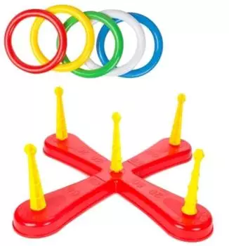 TOI-TOYS Ringwurfspiel leuchtend, Kunststoff, 5 Ringe (2430777)