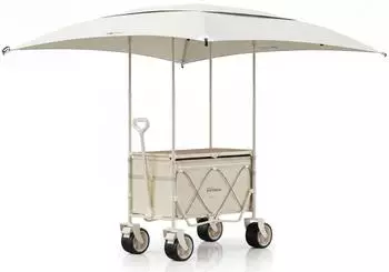 HOMECALL Bollerwagen 3-in-1 faltbar mit Tischplatte & Sonnendach, 160L, 150kg (UV50+)