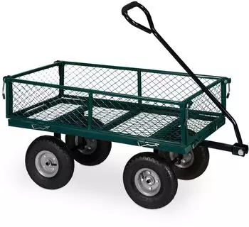 Relaxdays Handwagen klappbar, 2 Achsen, bis 200kg, Luftbereifung (10036179)