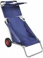 vidaXL Strandwagen mit R&auml;dern Tragbar Klappbar Blau