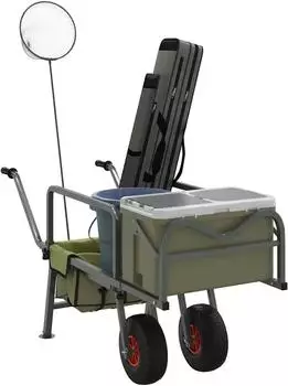 vidaXL Angelwagen 2 Räder pulverbeschichteter Stahl, grün (94870)