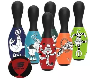 SUN-FLEX Bowlingset Circus, 6 Kegel und 1 Ball (74024)