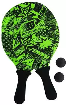 SUN-FLEX Beachball Set Funky Boom, Jerseyprene, 2 Schläger & 2 Bälle (74280)