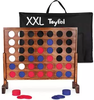 Toyfel Ace Vier Gewinnt XXL Holzspiel aus Kiefernholz (343426)