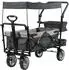 Zelsius Bollerwagen faltbar mit Dach, grau, Gurtsystem