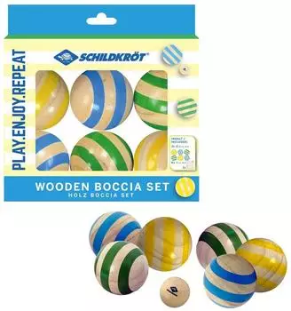 Schildkröt Holz Boccia-Set, 6 Kugeln + Zielkugel (970007)