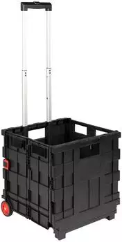 vidaXL Einkaufstrolley schwarz/rot 35x39x92cm PP und Elastomer