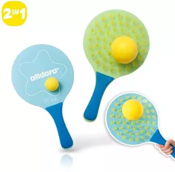 Alldoro Sticky Beachball-Set 2in1 mit Saugnapf-Schl&auml;gern (60070)