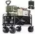SAMAX Bollerwagen faltbar Offroad 200kg, Camping Edition, schwarz/grau (43866070V)