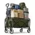 Relaxdays Faltbarer Bollerwagen, 100kg, Teleskopgriff, Oxford-Gewebe, grün