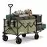 Sekey Faltbarer Bollerwagen mit ausklappbarer Heckklappe 240L 150kg olivgrün (FW138)