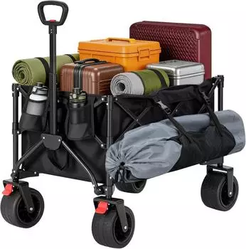 Woltu Bollerwagen faltbar, Stahlrahmen 150L 180kg Tragkraft
