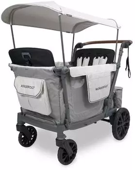 WONDERFOLD L4 Quad-Kinderwagen / Bollerwagen f&uuml;r 4 Kinder, grau (L4-GRY)