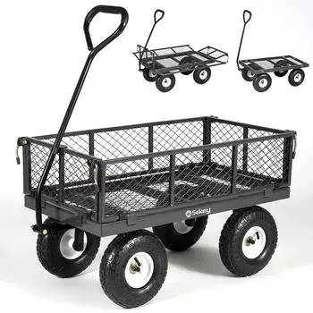 Sekey Titan 001 Gartenwagen 300kg, 100L, Vollgummi-Luftreifen (GW1)