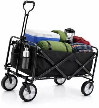 BigDean Bollerwagen faltbar 105L, bis 100kg, ausziehbare Deichsel (1002822)