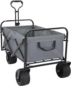 vidaXL Bollerwagen klappbar, Stahl/Oxford-Polyester, grau, 89x63x96cm (42020658)