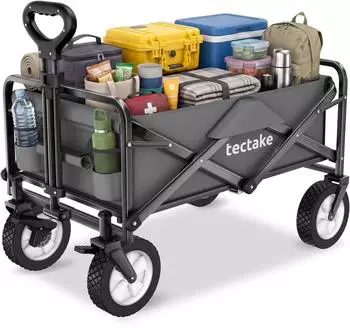 TecTake Bollerwagen Leon faltbar, grau, 80kg (Leon)