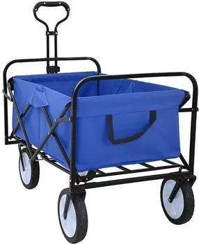 vidaXL Klapp-Handwagen blau, Oxford-Stoff, 94x53x99cm