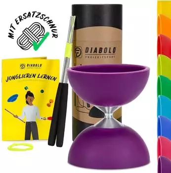 Diabolo Diabolo Set Basic lila, Alu-Handstäbe & Ersatzschnur (21016-1)