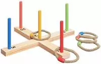vidaXL Ringwurfspielset Mehrfarbig 41 x 41 x 16 cm Massivholz Kiefer