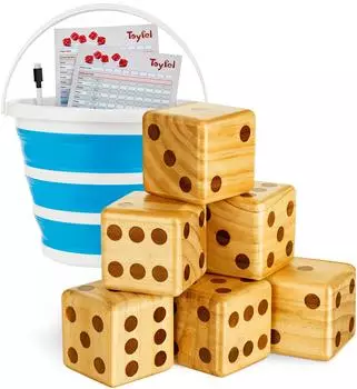 Toyfel Chuck XXL W&uuml;rfelspiel aus Kiefernholz, Indoor & Outdoor