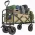 Outsunny Klappbarer Bollerwagen mit Griff, Oxford, khaki (84H-128V00KK)