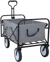 vidaXL Faltbarer Einkaufstrolley mit Bremsen Grau 94 x 53 x 99 cm