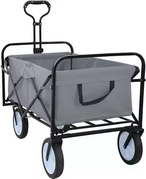 vidaXL Klapp-Handwagen grau, Oxford-Stoff, 94x53x99cm