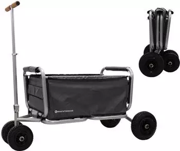 Beachtrekker LiFe faltbarer Bollerwagen mit Feststellbremse, schwarz, Luftreifen (1105)