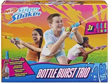 Nerf Super Soaker Bottle Burst Trio, 3 Pump-Action Wasserspielzeuge, 120ml (G3282)