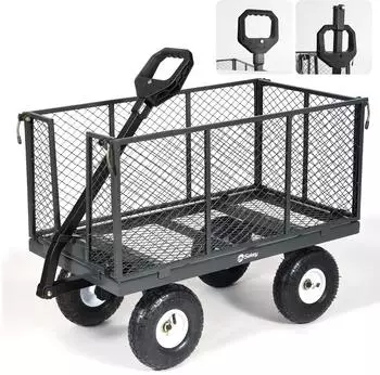 Sekey GW3 Gartenwagen 500kg, 200L, Metall, klappbare Seitenwände (GW3)