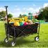 Spetebo Faltbarer Bollerwagen 300D Oxford schwarz, 80kg, Teleskopgriff