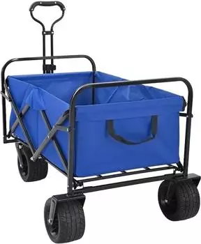 vidaXL Klappbarer Transportwagen blau, Stahl/Oxford-Polyester, 89x63x96cm (42020657)