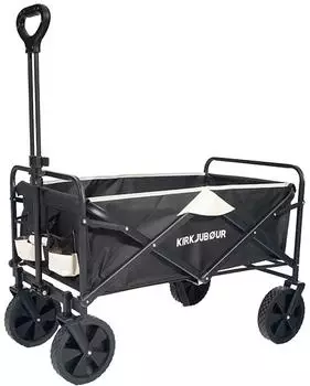 Kirkjub&oslash;ur Edda faltbarer Bollerwagen 100L, 110kg, schwarz/wei&szlig; (KJ-124)