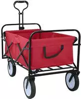 vidaXL Faltbarer Einkaufstrolley mit Bremsen Rot 94 x 53 x 99 cm