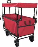 vidaXL Faltbarer Einkaufswagen mit Bremsen Rot 105 x 56,5 x 116 cm