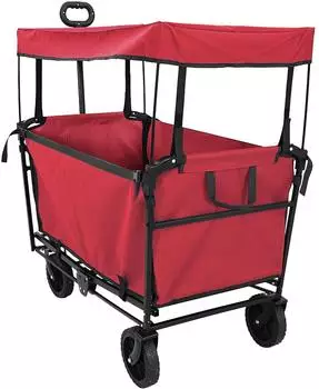 vidaXL Klapp-Handwagen Oxford-Stoff, rot, 105x56,5x116cm