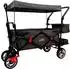 Small Foot Design Bollerwagen faltbar mit Dach und Regencover, dunkelgrau (12729)