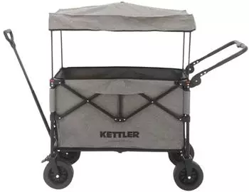 Kettler Bollerwagen EASY faltbar, grau, mit Bremse & Sonnenverdeck