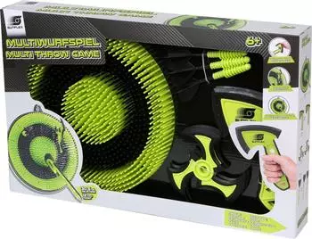 SUN-FLEX Multiwurfspiel mit Zielscheibe, Wurfsterne, Äxte & Pfeile, ab 3 Jahren