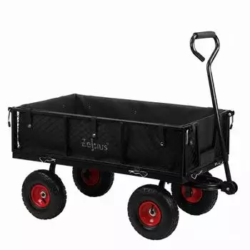 Zelsius Bollerwagen faltbar 350kg, 105L, schwarz/rot
