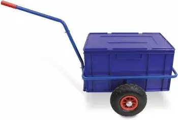 BRB Transportwagen mit herausnehmbarer Kunststoffkiste 600x400x320mm, pannensicher, 200kg, blau (21425)