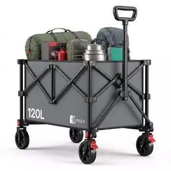 Sunula Bollerwagen faltbar, 120L, 80kg, grau (FW287)